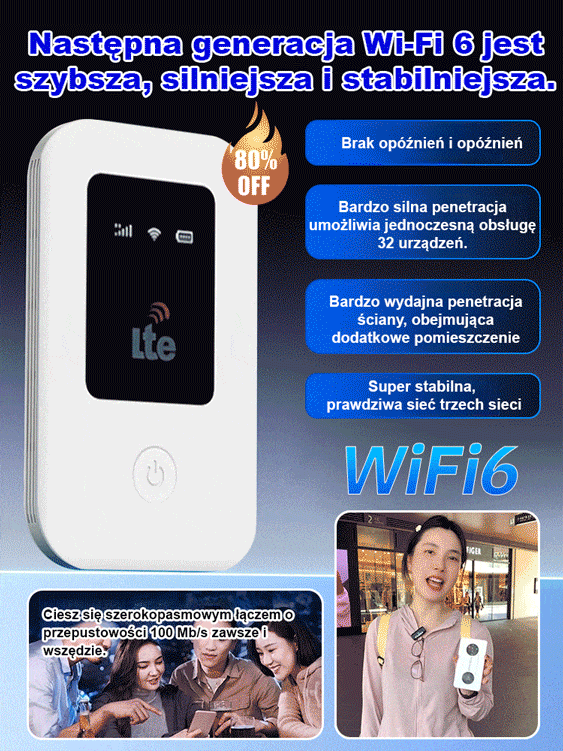 Szybki przenośny bezprzewodowy WiFi